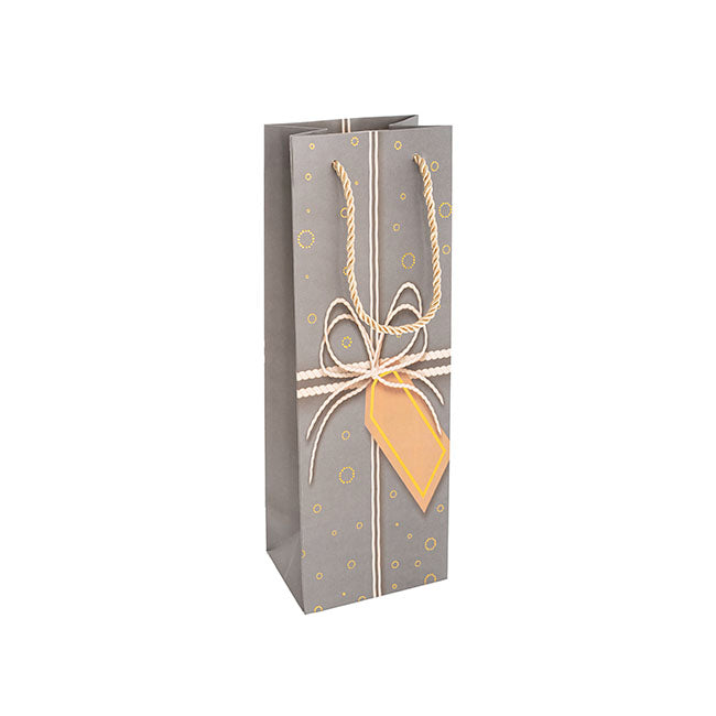 Wine Bag Single Bottle Pack 5 Gift Design Grey (12x9x35cmH)