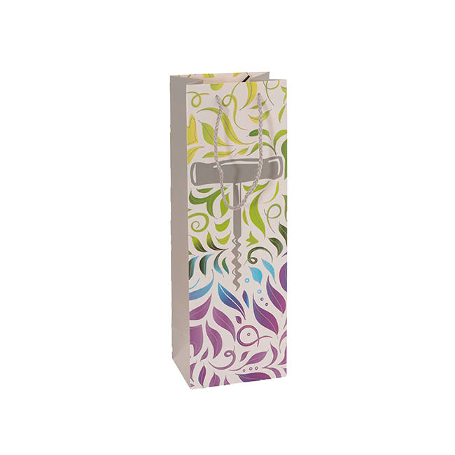 Wine Bag Single Bottle Pack 5 Corkscrew Silver (12x9x35cmH)