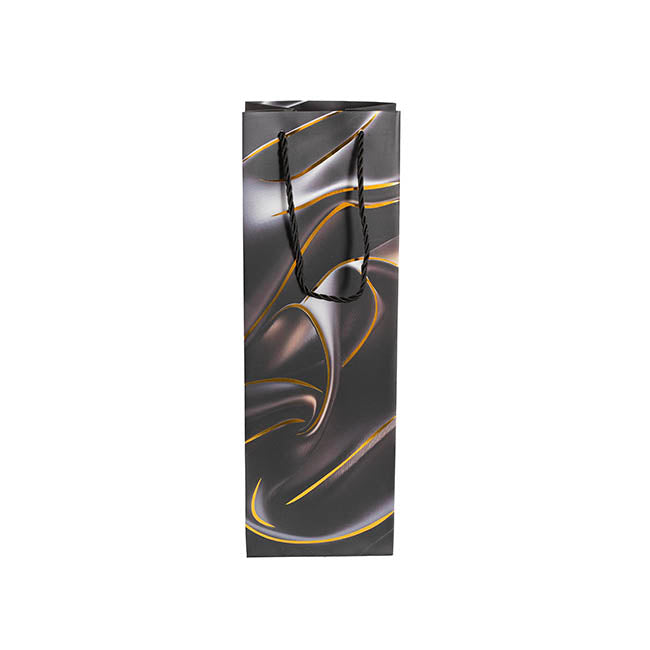 Wine Bag Single Bottle Pack 5 Swirl BlackSilver (12x9x36cmH)