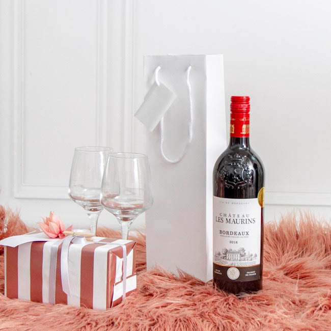 Wine Bottle Bags Single Pack 5 White (10.5X9X35cmH)