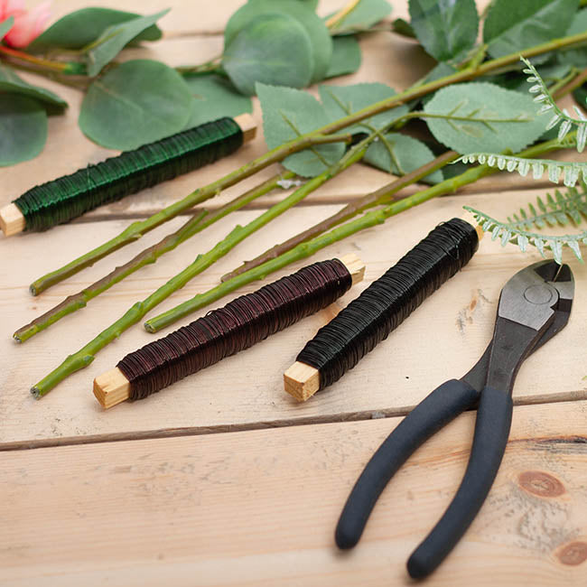 Painted Metallic Wire 0.55mmx50m on Stick 100g Brown 23ga