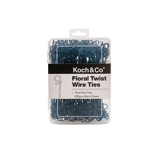 Floral Twist Wire Ties Refill Pack 200pcs (14cm) Green