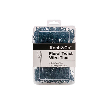 Floral Twist Wire Ties Refill Pack 200pcs (14cm) Green
