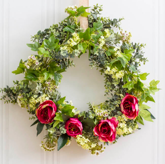 Wire Wreath Frame 16" (40.5cmD) Dark Green