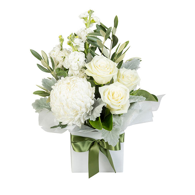 Interflora White Rose & Disbud Arrangement