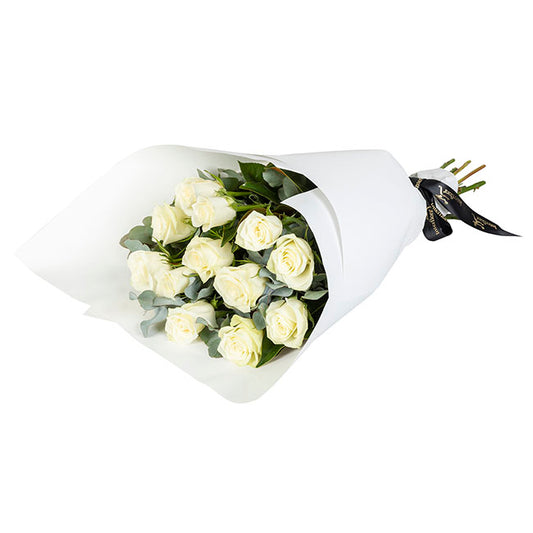 Interflora 12 White Rose Bouquet
