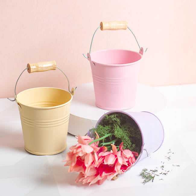 Tin Bucket Bambino Baby Pink (8Dx7cmH)