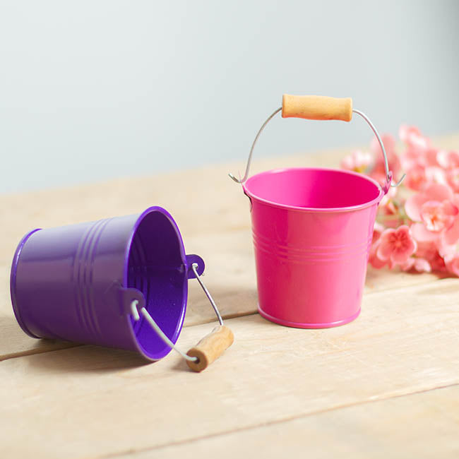 Tin Bucket Bambino Hot Pink (8Dx7cmH)