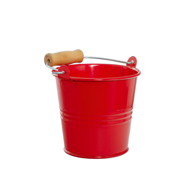 Tin Bucket Bambino Red (8Dx7cmH)