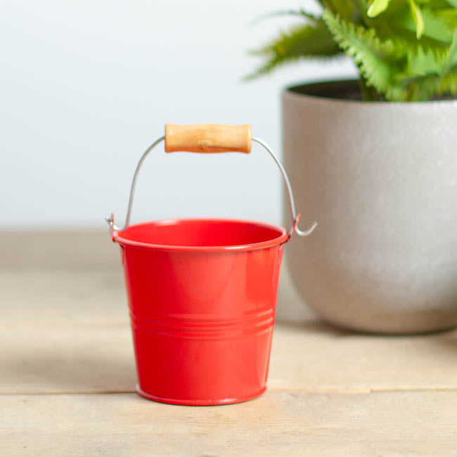 Tin Bucket Bambino Red (8Dx7cmH)