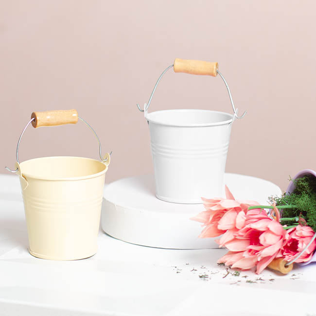 Tin Bucket Bambino White (8Dx7cmH)