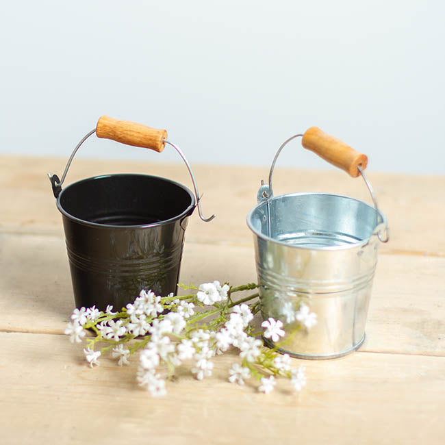 Tin Bucket Bambino Zinc Silver(8Dx7cmH)