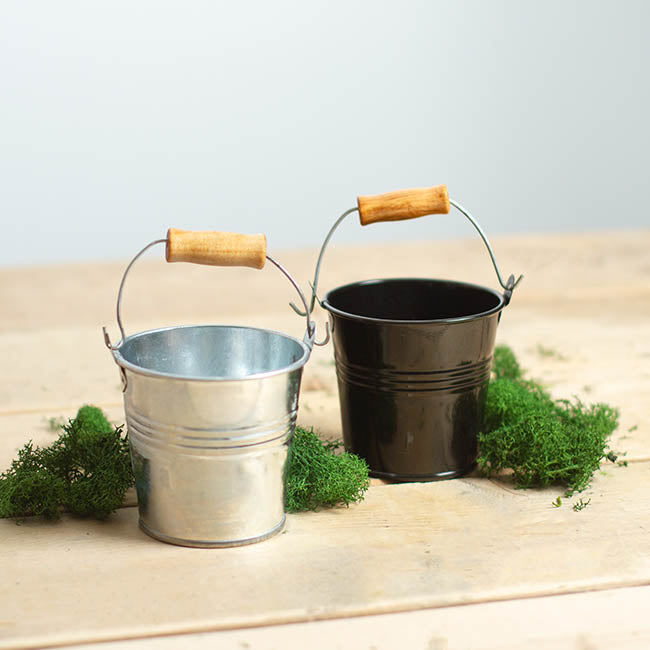 Tin Bucket Bambino Zinc Silver(8Dx7cmH)