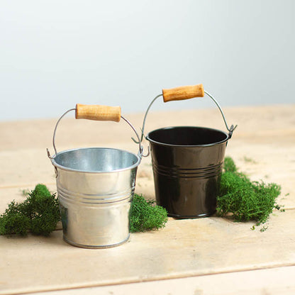 Tin Bucket Bambino Zinc Silver(8Dx7cmH)