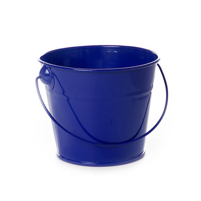 Tin Bucket with Handle Dark Blue (12.5Dx10.5cmH)