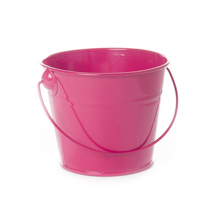 Tin Bucket with Handle Hot Pink (12.5Dx10.5cmH)