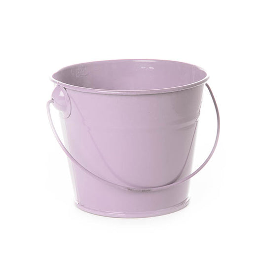 Tin Bucket with Handle Lavender (12.5Dx10.5cmH)