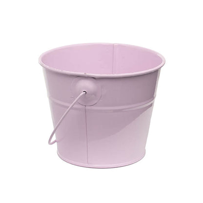 Tin Bucket with Handle Lavender (12.5Dx10.5cmH)