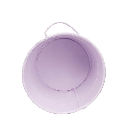 Tin Bucket with Handle Lavender (12.5Dx10.5cmH)