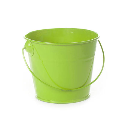 Tin Bucket with Handle Lime (12.5Dx10.5cmH)