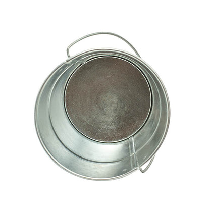 Tin Bucket with Handle Zinc Silver (12.5Dx10.5cmH)