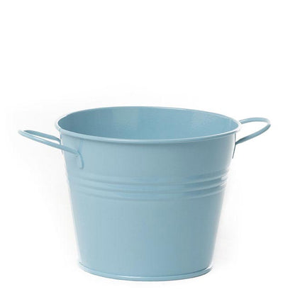 Tin Bucket side Handles Baby Blue (15.5Dx12cmH)