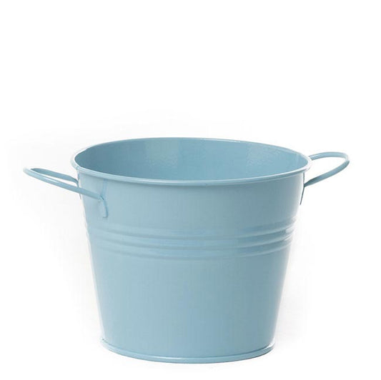 Tin Bucket side Handles Baby Blue (15.5Dx12cmH)