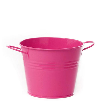 Tin Pot Medium side Handles Hot Pink (15.5Dx12cmH)
