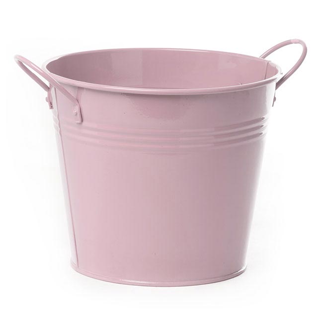 Tin Pot Large side Handles Baby Pink (18Dx15cmH)