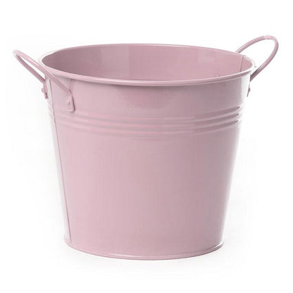 Tin Pot Large side Handles Baby Pink (18Dx15cmH)