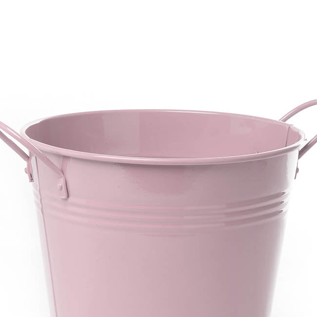 Tin Pot Large side Handles Baby Pink (18Dx15cmH)