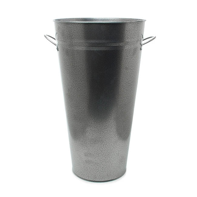 Tin Conical Display Vase side Handle Hammer Zinc (22x41cmH)
