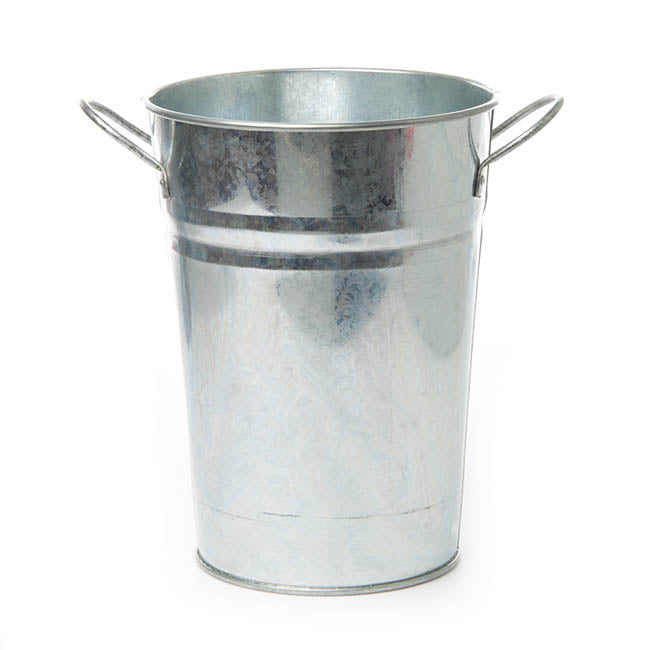 Tin Conical Display Vase with side Handle Zinc (15x20cmH)