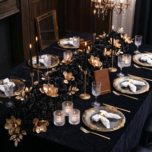 Black & Gold Tablescape