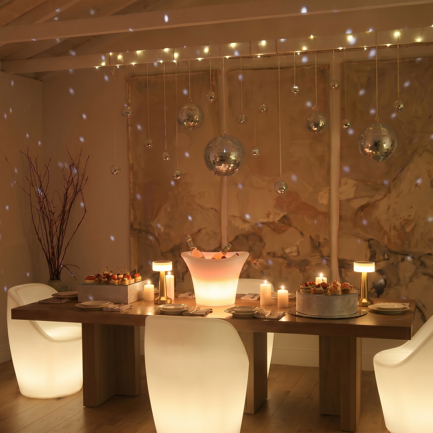 Disco Luxe LED Party Tablescape