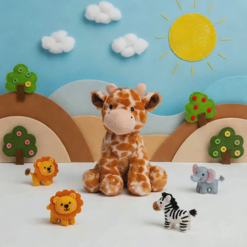 Giraffe Charlie Plush Soft Toy Brown (17x13x20cmH) – Koch & Co Pty Ltd