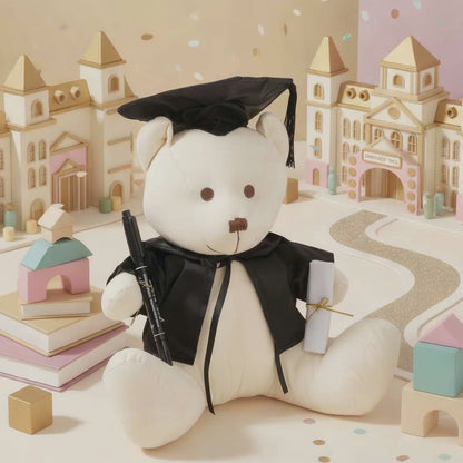 Graduation Signature Calico Teddy Bear w Pen Cream (25cmST)