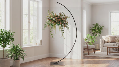 Curved Metal Hanger Frame Display Stand Black (250cmH)