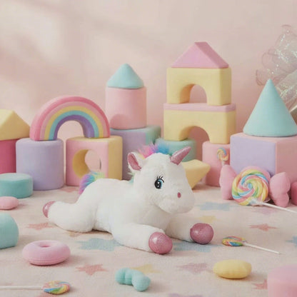 Unicorn Pixie Plush Soft Toy White (40x15x20cmH)