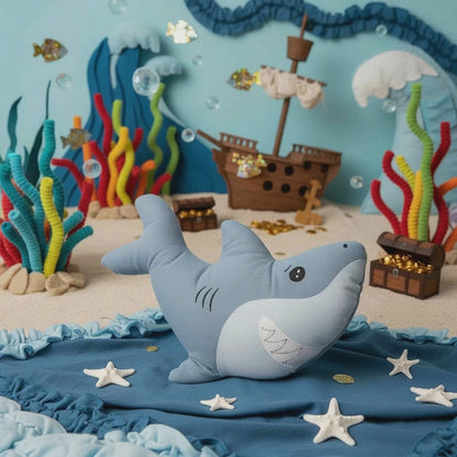 Shark Smiley George Plush Toy Blue (47x10x33cmH)