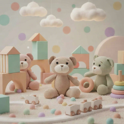 Teddy Bear Chuck Knitted Plush Soft Toy Brown (22cmST)