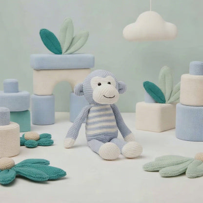 Monkey Louie Plush Soft Toy Baby Blue (40cmHT)