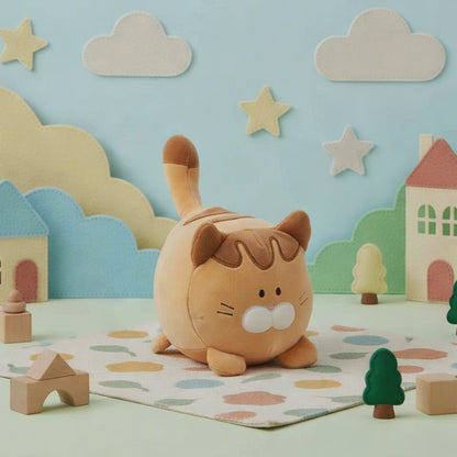 Cat Sherlock Plush Puff Soft Toy Beige Brown (16cmHT)