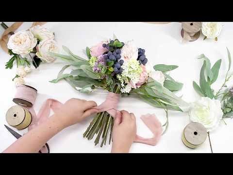 How To Tie A Bouquet With Frayed Ribbon