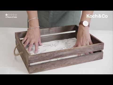 Wooden Crate Tray Rope Handle Set 2 Natural (43x34x10cmH) – Koch