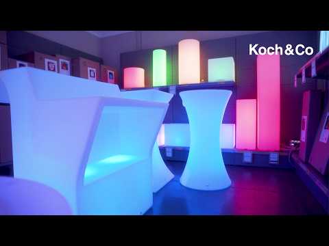 LED Glow Event Cocktail Bar Table Round White (60cmDx110cmH)