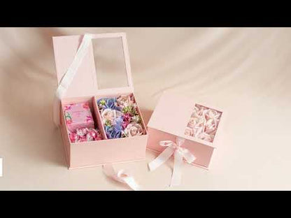 Discover our Luxe Pink Ribbon Window Hamper Gift Boxes