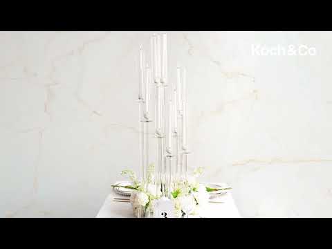 Check out our Acrylic Candelabra with 10 Glass Candle Holders