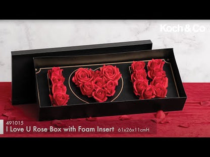 Discover our 'I Love U' Rose Box with Foam Insert