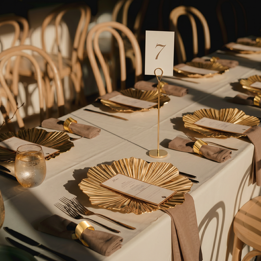 Modern Gold Flower Tablescape